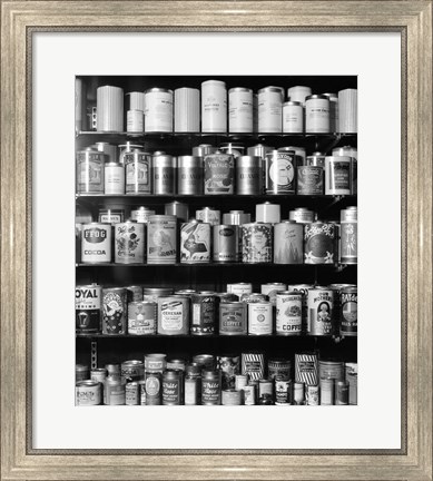 Framed 1920s 1930s 1940s Tin Cans And Containers Print