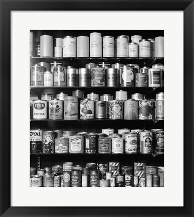 Framed 1920s 1930s 1940s Tin Cans And Containers Print