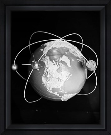 Framed 1960s Model Of Earth Print
