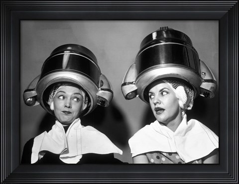 Framed 1950s Two Women Sitting Together Print