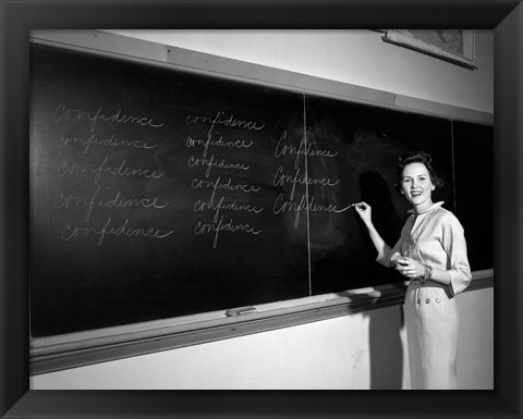 Framed 1950s Teacher In Front Of Classroom Print