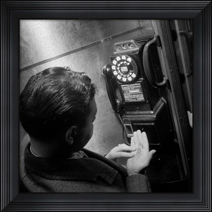 Framed 1940s 1950s Man Counting Change Print