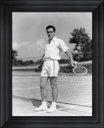 Framed 1930s Man Wearing Tennis Whites Print
