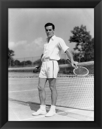 Framed 1930s Man Wearing Tennis Whites Print