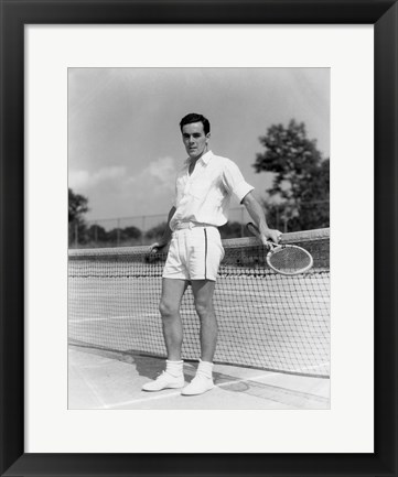 Framed 1930s Man Wearing Tennis Whites Print