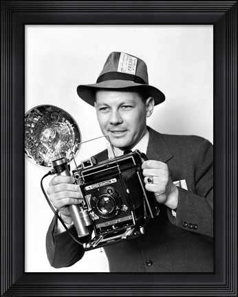 Framed 1930s 1940s 1950s Press Photographer Man Print