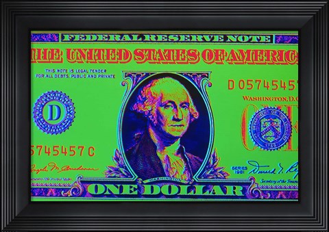 Framed Close-Up Detail American Dollar Bil Print