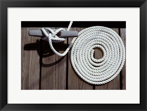 Framed 1980s Detail Of Cleat Hitch And Coiled Rope Print