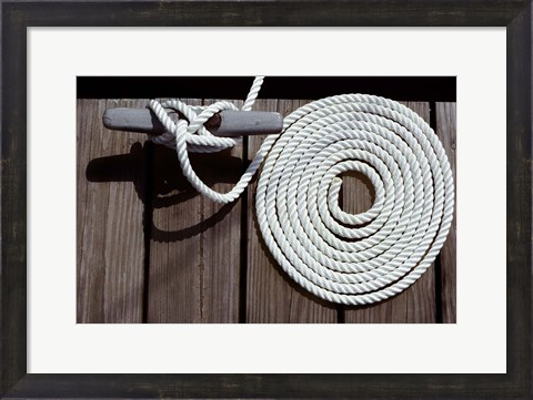Framed 1980s Detail Of Cleat Hitch And Coiled Rope Print