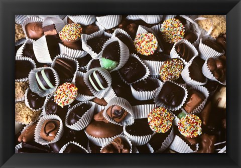 Framed Chocolate Candies In White Paper Cups Print