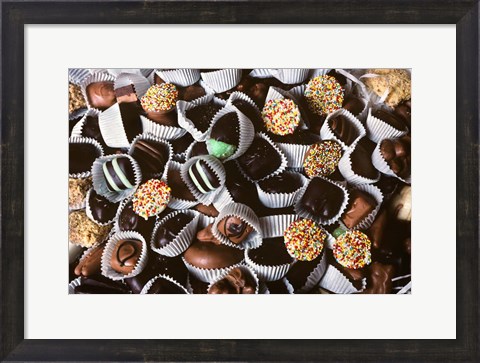 Framed Chocolate Candies In White Paper Cups Print