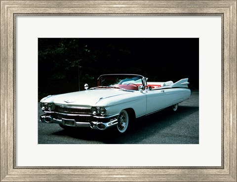 Framed 1950s 1959 El Dorado Biarritz Cadillac Convertible Print