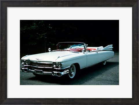 Framed 1950s 1959 El Dorado Biarritz Cadillac Convertible Print