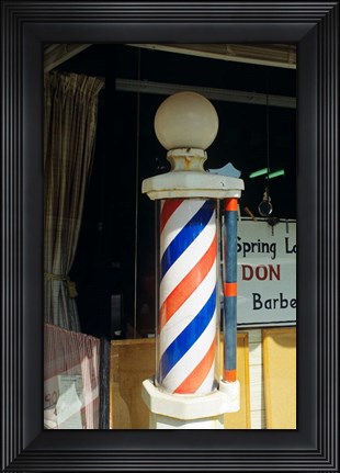 Framed Barber Pole Spring Lake New Jersey Usa Print