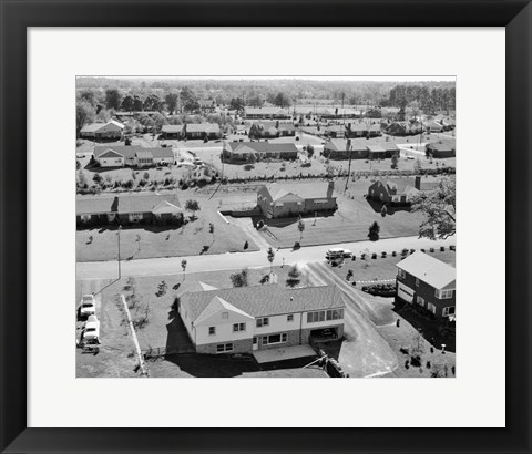 Framed 1950s 1960s Aerial View Of Suburban Housing Print