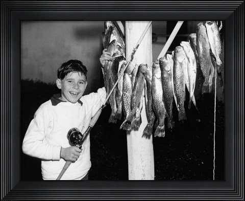 Framed 1950s Smiling Boy Print