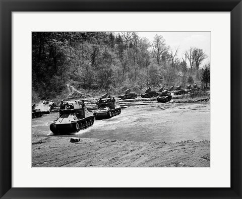 Framed 1940s World War Ii 12 Us Army Armored Tanks Print