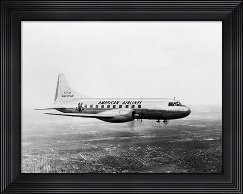 Framed 1940s 1950s American Airlines Convair Flagship Print