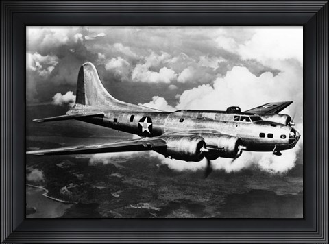 Framed 1940s World War Ii Airplane Boeing B-17E Bomber Print