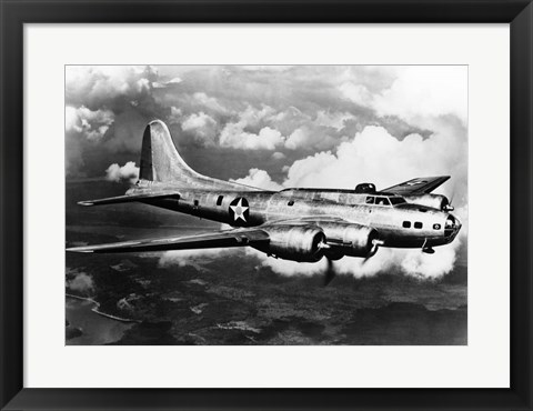 Framed 1940s World War Ii Airplane Boeing B-17E Bomber Print