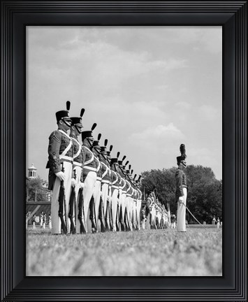 Framed 1940s A Row Of Uniformed Military College Cadets Print