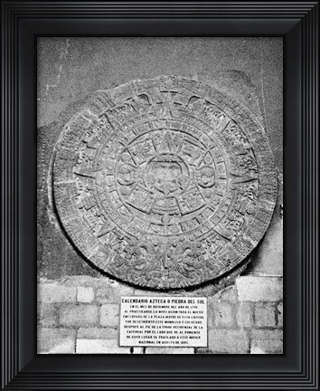 Framed Aztec Calendar Stone Of The Sun Print