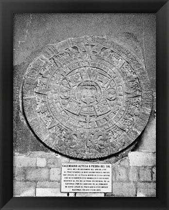 Framed Aztec Calendar Stone Of The Sun Print