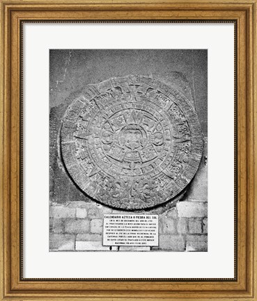 Framed Aztec Calendar Stone Of The Sun Print