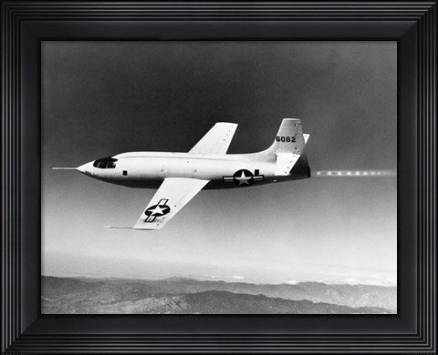 Framed 1940s 1950s Bell X-1 Us Air Force Supersonic Plane Print