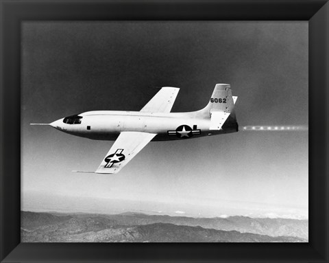 Framed 1940s 1950s Bell X-1 Us Air Force Supersonic Plane Print