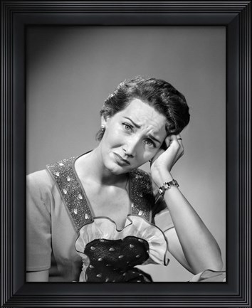Framed 1950s Woman Housewife In Apron Print