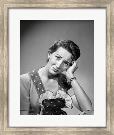 Framed 1950s Woman Housewife In Apron Print