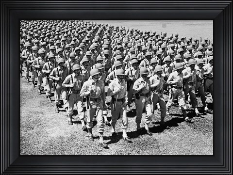 Framed 1940s Ranks And Files Rows Of World War Two Print