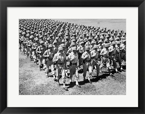 Framed 1940s Ranks And Files Rows Of World War Two Print