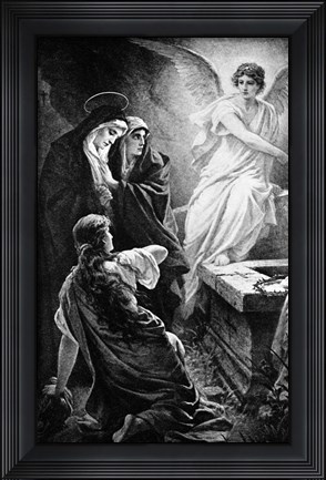 Framed He Is Risen By Plockhorst Angel Mary Print