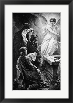 Framed He Is Risen By Plockhorst Angel Mary Print