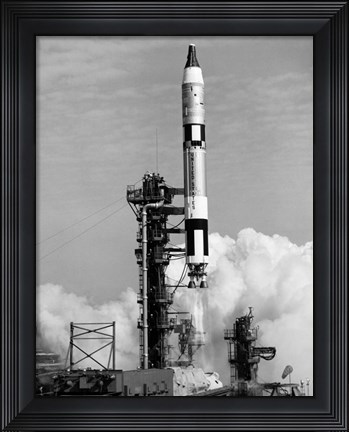 Framed 1960s US GIII Missile Taking Off From Launch Pad Print