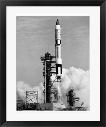 Framed 1960s US GIII Missile Taking Off From Launch Pad Print