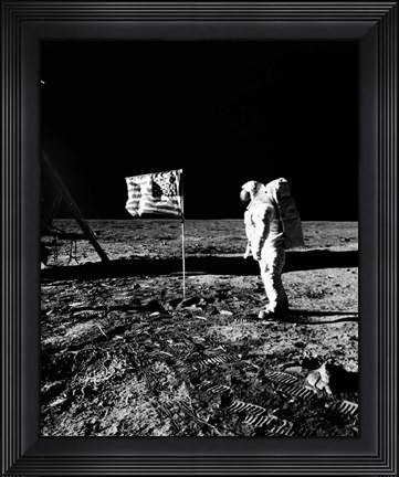 Framed 1969 Astronaut Us Flag Print