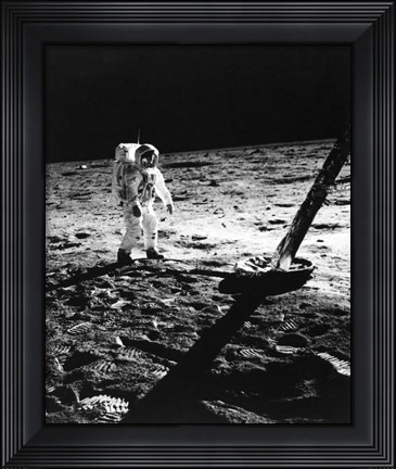 Framed 1960s Astronaut Buzz Aldrin In Space Print