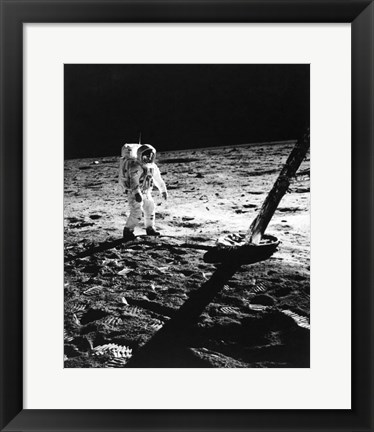 Framed 1960s Astronaut Buzz Aldrin In Space Print