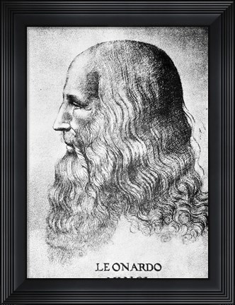 Framed Self Portrait Of Leonardo Da Vinci Circa 1512 Print