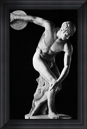Framed Classical Nude Figure Discus Thrower Print