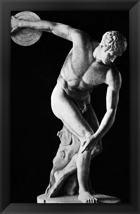 Framed Classical Nude Figure Discus Thrower Print