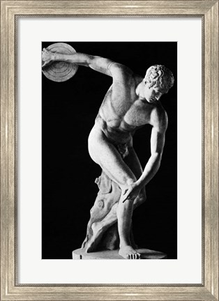 Framed Classical Nude Figure Discus Thrower Print