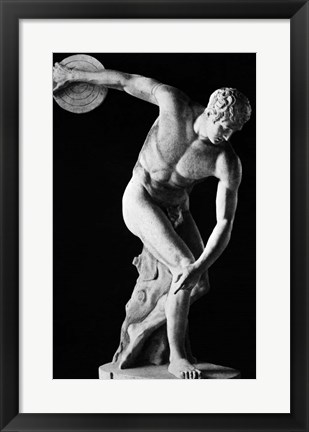 Framed Classical Nude Figure Discus Thrower Print