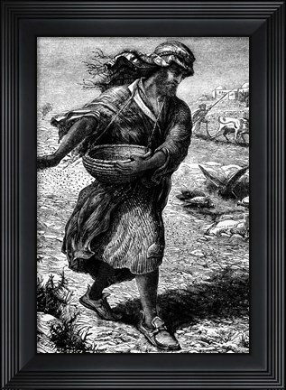 Framed Drawing Of Ancient Middle Eastern Farmer Print
