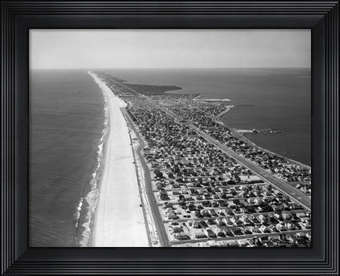 Framed 1970s 1980s Aerial Of Jersey Shore Print