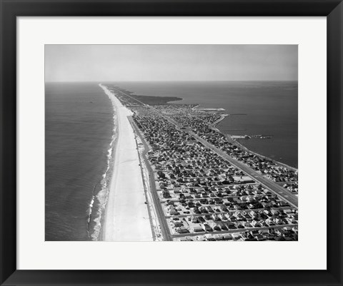 Framed 1970s 1980s Aerial Of Jersey Shore Print