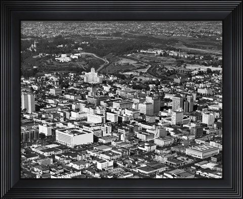 Framed 1950s Aerial View Showing El Cortez Hotel Print